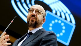 Předseda Evropské rady Charles Michel v europarlamentu.