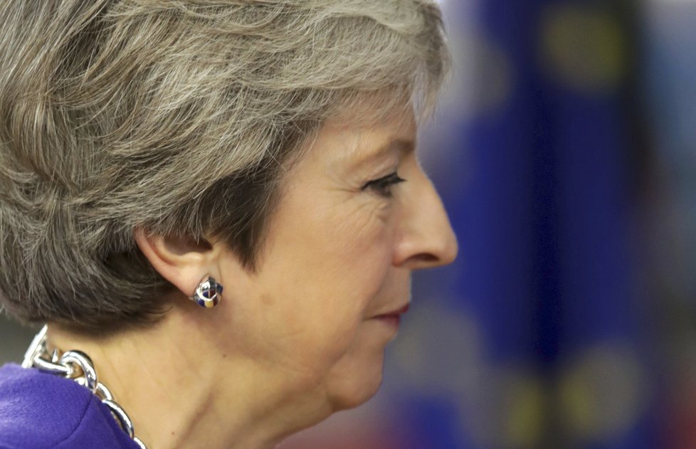 Britská premiérka Theresa Mayová na summitu EU v Bruselu (18.10.2018)