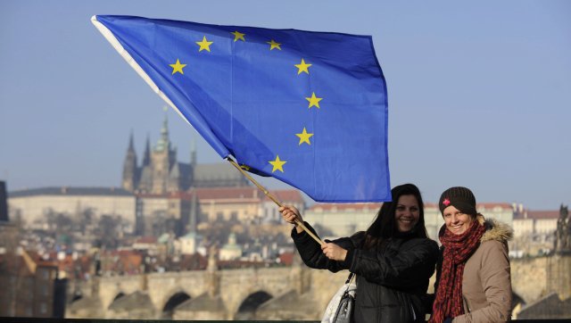 Vlajka EU v Praze