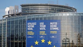 Budova europarlamentu ve Štrasburku (duben 2024)