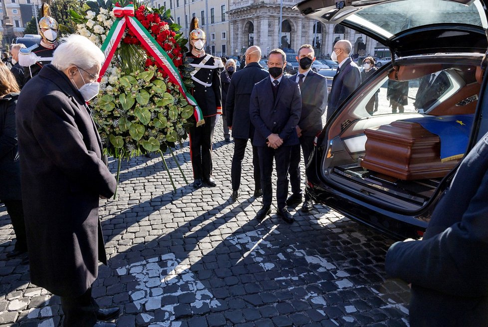 Pohřeb šéfa Evropského parlamentu Davida Sassoliho.