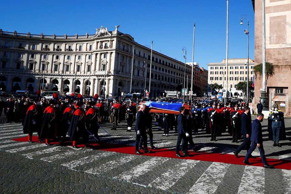 Pohřeb šéfa Evropského parlamentu Davida Sassoliho.