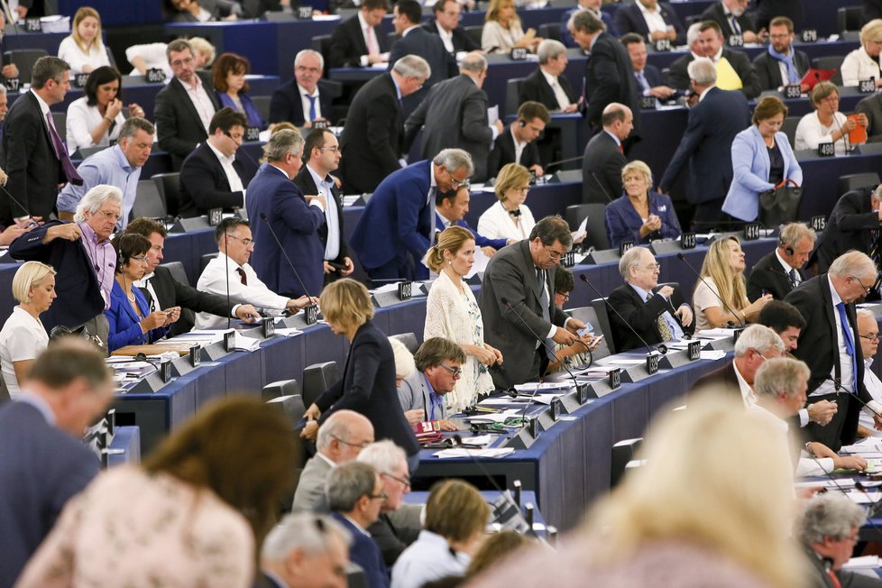 Hlasování poslanců v europarlamentu