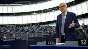 Předseda Evropské komise Jean-Claude Juncker na půdě Evropského parlamentu. (3.7.2018)