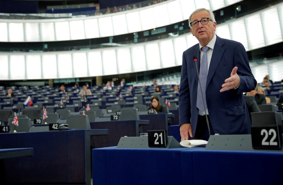 Předseda Evropské komise Jean-Claude Juncker na půdě Evropského parlamentu. (3.7.2018)