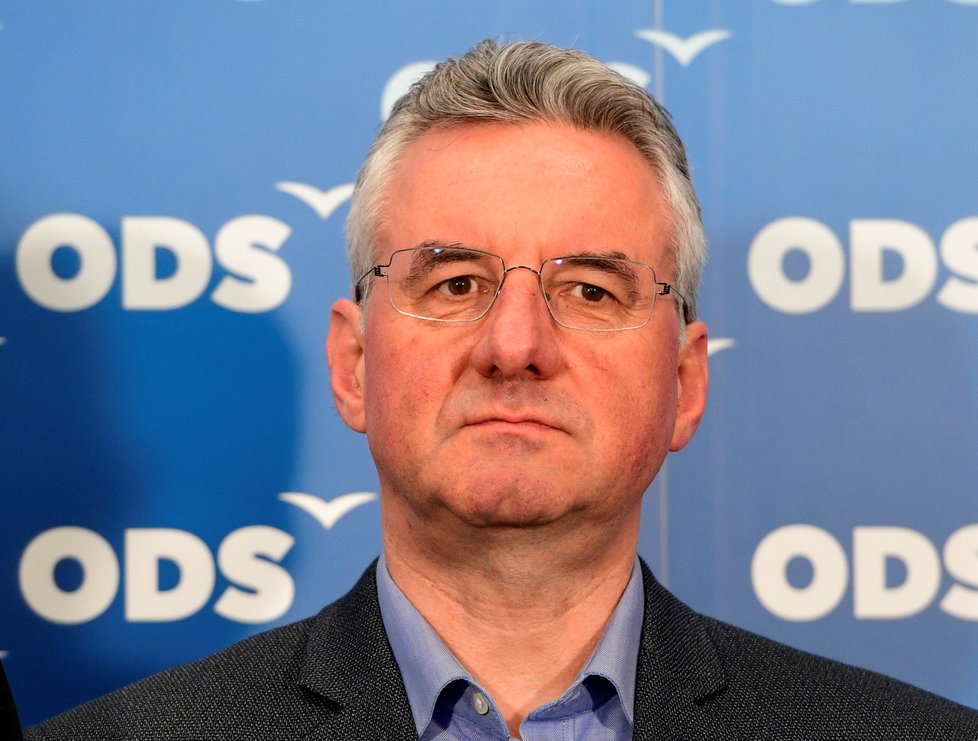 Jan Zahradil (ODS) během představování kandidátů do Evropského parlamentu (21. 1. 2019)