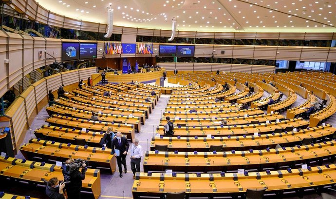 Jednací sál Evropského parlamentu.