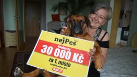 Vítězka soutěže nejPes 2015 převzala odměnu 30 000 korun v Českých Budějovicích