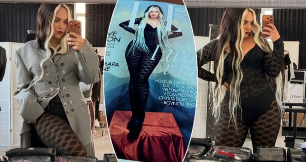 Ewa Farna při focení obálky Elle