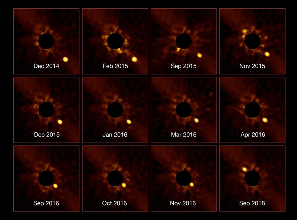 Pohyb exoplanety Beta Pictoris b okolo hvězdy