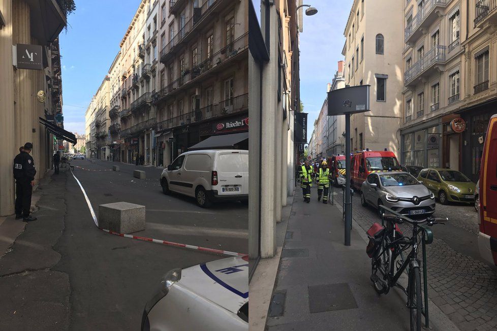 Exploze podomácku vyrobené nálože si v Lyonu vyžádala několik zraněných (24. 5. 2019).