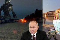 Internet se baví: Výbuch mostu jako dárek k sedmdesátinám diktátora Putina?!