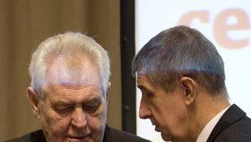 Miloš Zeman a Andrej Babiš na Setkání lídrů českého exportu 2016