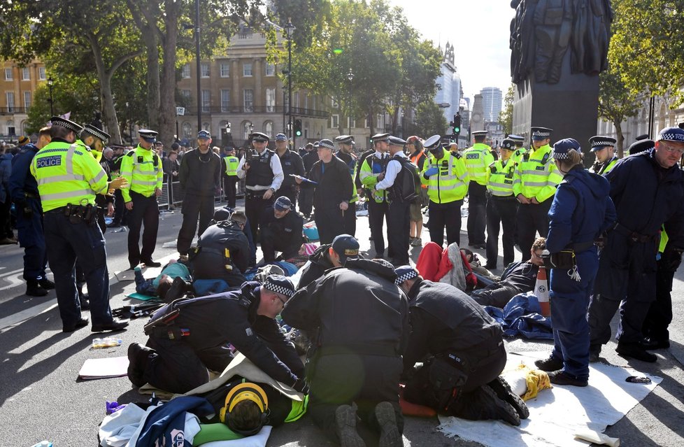 Manifestace trvají v Londýně už několik dní.