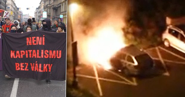 Levicoví extrémisté (ilustrační foto) útočí mimojiné na vozy Policie ČR.