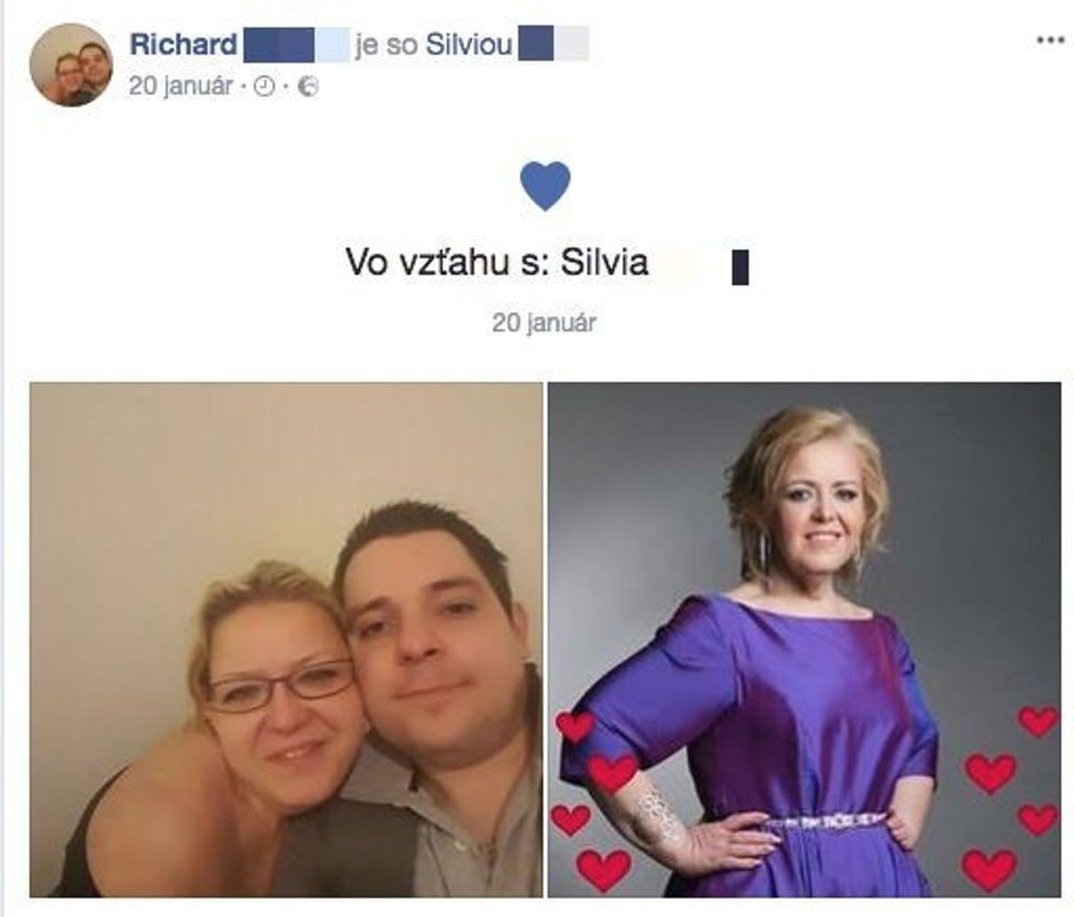 Richard oznámil na Facebooku vztah se Silvií.