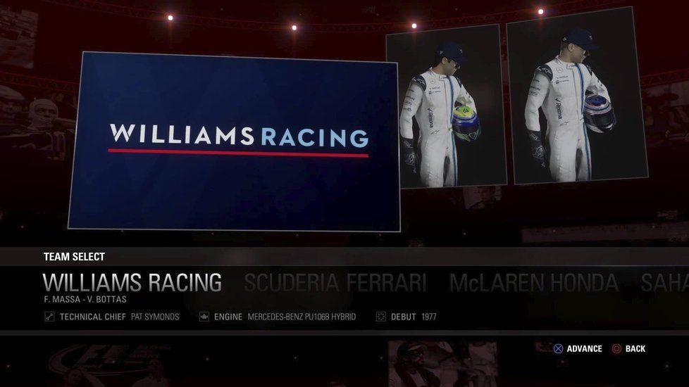 F1 2015 má kompletní licenci na všechny piloty, formule i tratě.