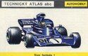 Kartička Atlasu ABC z čísla 24/18 věnovaná vozu Tyrrell Ford 005