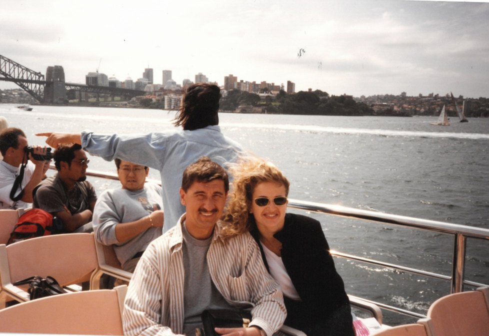 Andrej Babiš s Monikou v Sydney (1995)