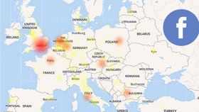 Facebook postihl 3. července 2019 výpadek.