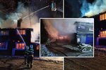 Plameny zachvátily známou chatu  Na Tesáku v Hostýnských vrších (29. 1. 2022)