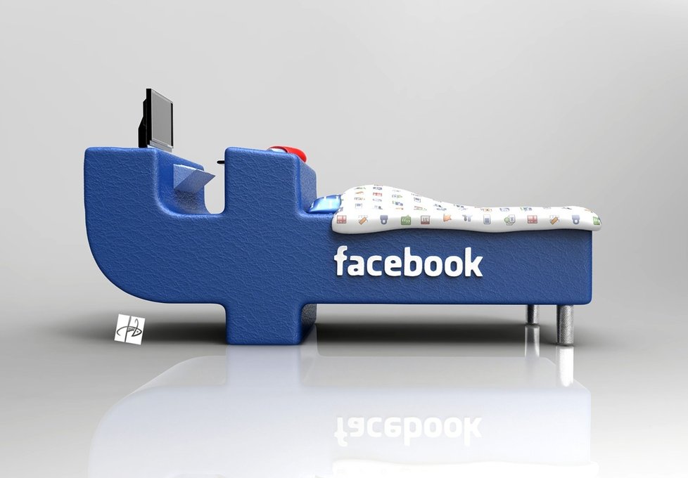 Úspěchu Facebooku se pokusil využít i mladý chorvatský návrhář: Postelí šitou na míru pro milovníky Facebooku