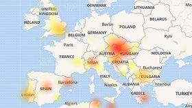 Výpadky Facebooku v Evropě. (14.4.2019)