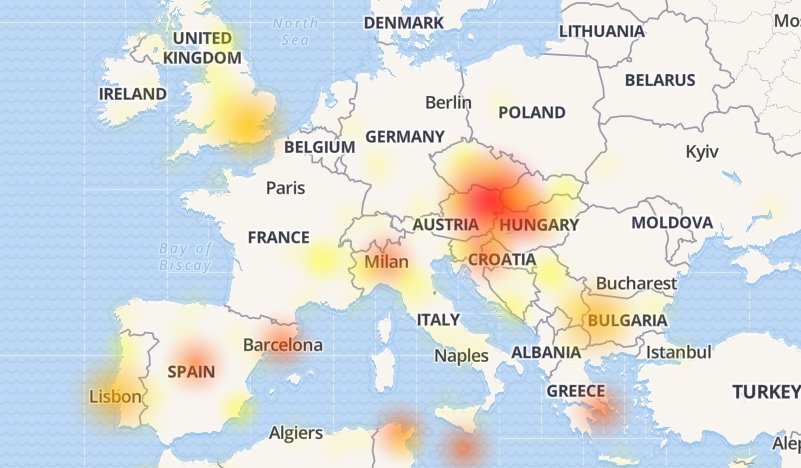 Výpadky Facebooku v Evropě. (14.4.2019)