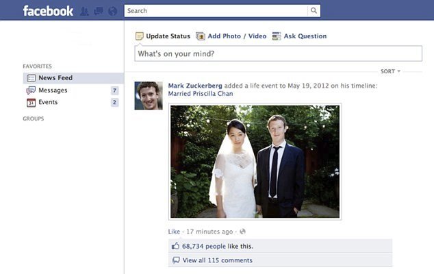 Zuckerberg na Facebooku celému světu oznámil, že se oženil!