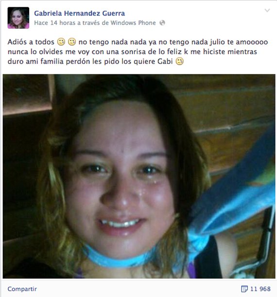 Mexická dívka se vyfotila těsně před sebevraždou a děsivé foto umístila na sociální síť!
