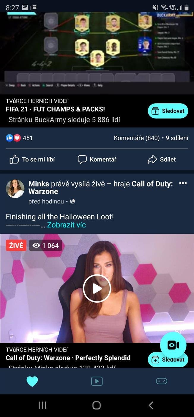 Následně vás aplikace doslova nutí do sledování streamerů vašich oblíbených her