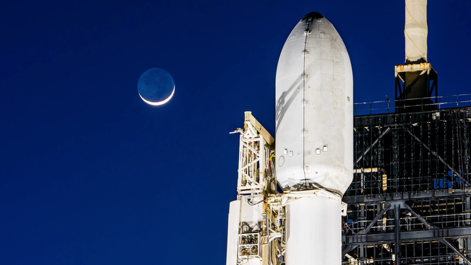 Raketa Falcon 9 od společnosti SpaceX nese na Měsíc modul Nova-C