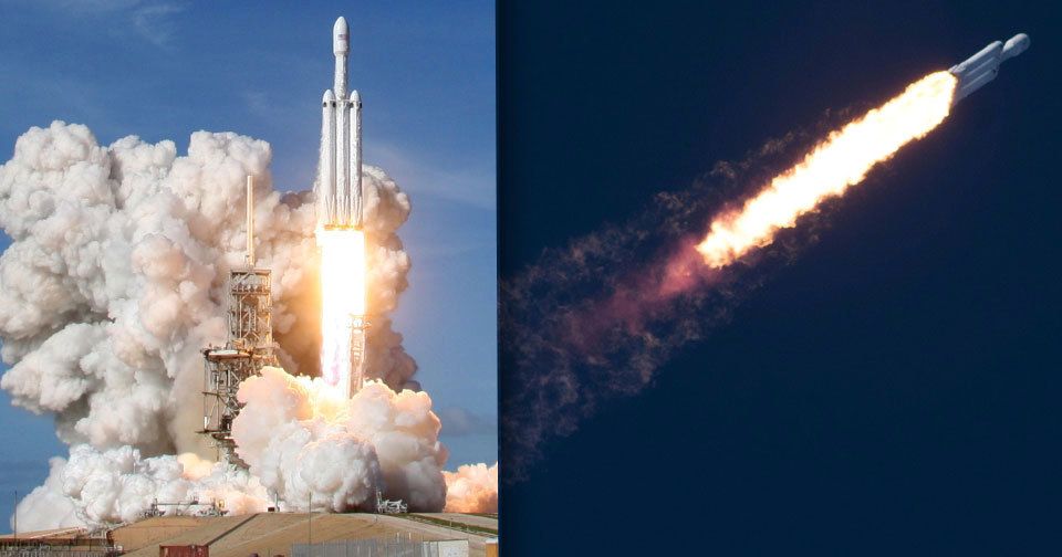 Raketa Falcon Heavy, kterou odpálila společnost miliardáře Muska, má za sebou úspěšný ostrý start.