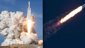 Raketa Falcon Heavy, kterou odpálila společnost miliardáře Muska, má za sebou úspěšný ostrý start