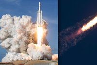 Část rakety Falcon Heavy se zřítila do oceánu. Miliardář Musk se bál „gigantické exploze“