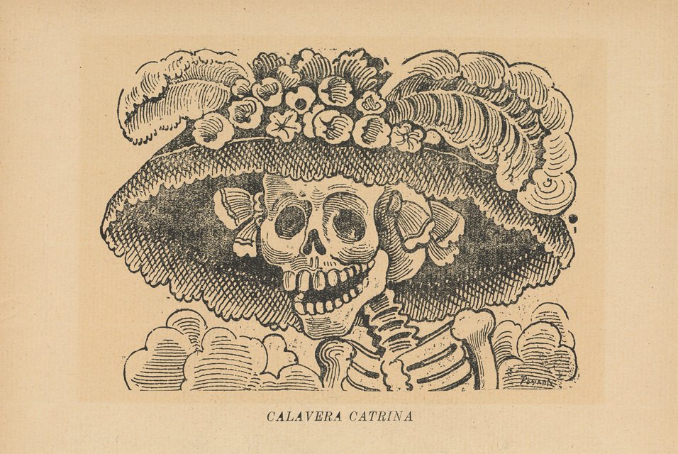 Symbolem mexického Dne mrtvých se stala smrtka Catrina. Karikatury smrtek a kostlivců se vyrábějí z různých materiálů a mnozí lidé je v tento svátek využívají jako kostýmy.