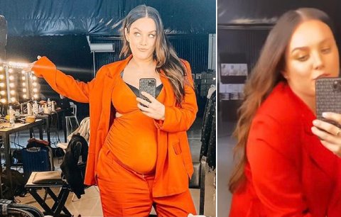 Těhotná Ewa Farna: Tajemství oranžového outfitu a nahota bez vlasů! 