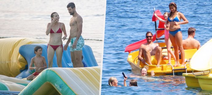 Federer a Djokovič na dovolené se svými rodinami