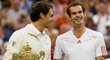 Roger Federer a Andy Murray po wimbledonském finále v roce 2012