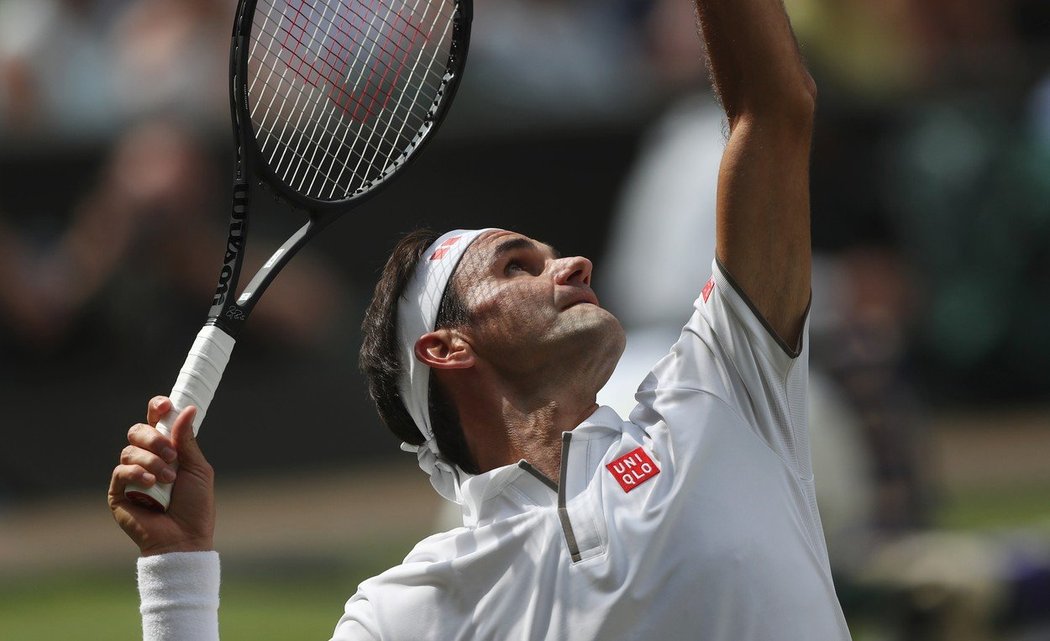 Roger Federer v prvním kole Wimbledonu 2019