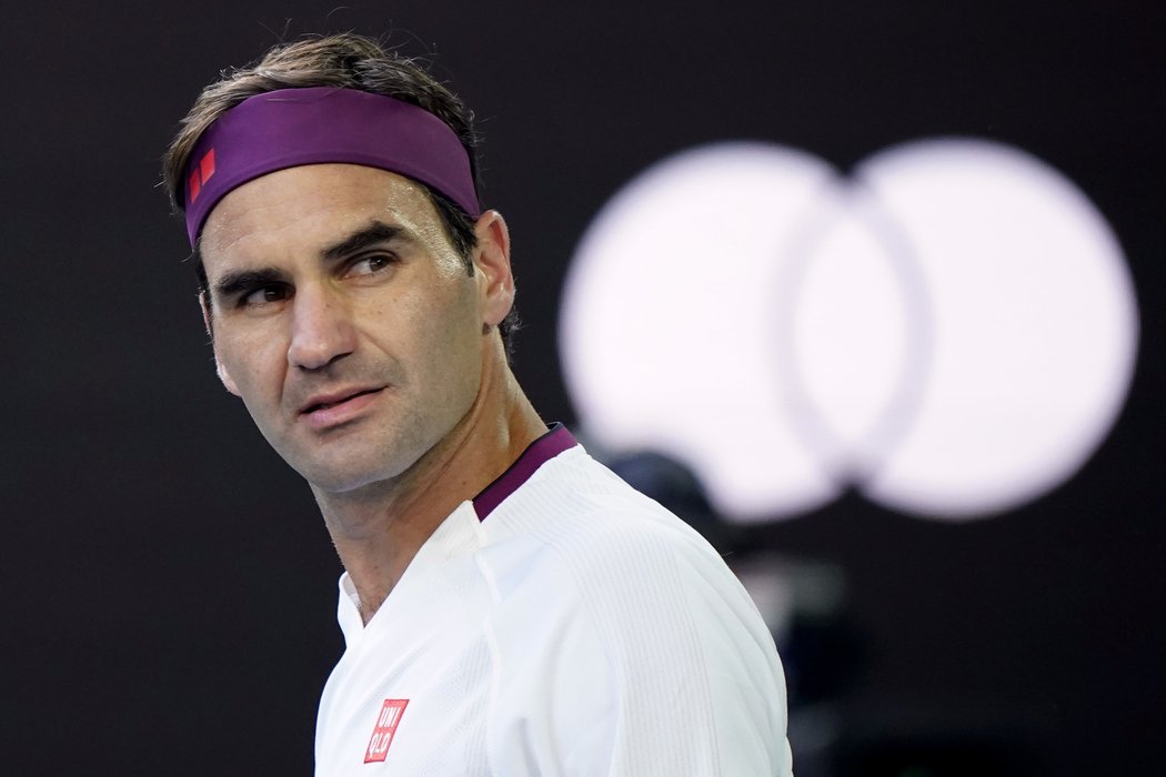 Roger Federer při zápase