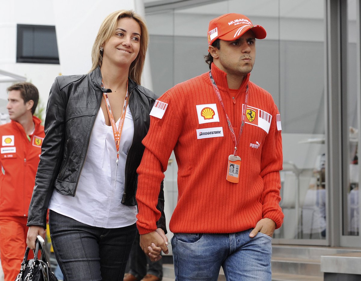 Felipe Massa s manželkou Raffaelou před závodem.