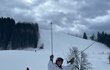 Felix Slováček při lyžování v Alpách