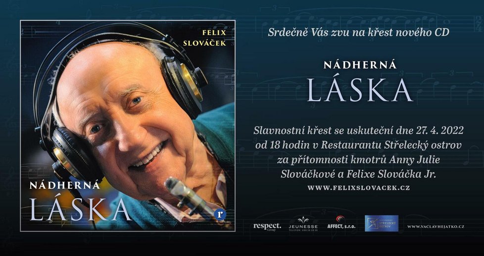 Pozvánka na křest nového CD Felixe Slováčka