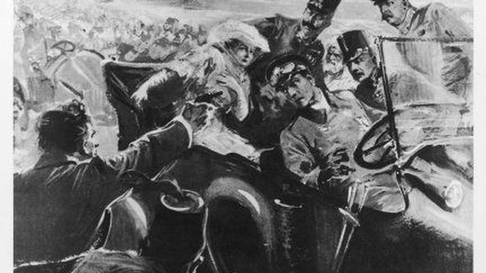 Gavrilo Princip střílí na arcivévodu Ferdinanda