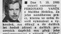 Inzerát slavící narozeniny Ferdinanda Vaňka (Václava Havla) v Rudém právu