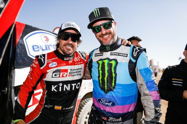 Ken Block s pilotem Formule 1 Fernandem Alonsem Ken Block s pilotem Formule 1 Fernandem Alonsem