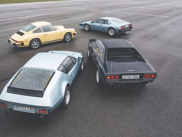 Ferrari Dino 208 GT4 vs. Lotus Esprit S3 vs. Porsche 911 S vs. Renault Alpine A310 V6