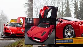 Mechanik luxusním autem Ferrari Enzo narazil do pařezu! Z auta za 73 milionů zbyl jen šrot.