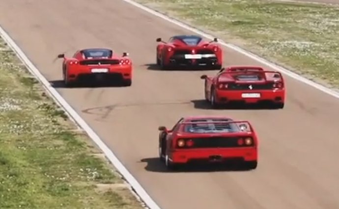 Video: Ferrari F40, F50, Enzo a LaFerrari na jednom okruhu!